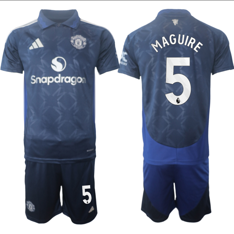 Men 2024-2025 Club Manchester United away blue #5 Soccer Jersey->manchester united jersey->Soccer Club Jersey